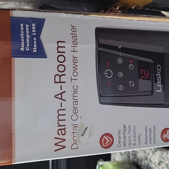 Lasko Warm A Room Digital Ceramic Tower Heather new in box w/remote control - Picture 2 of 12